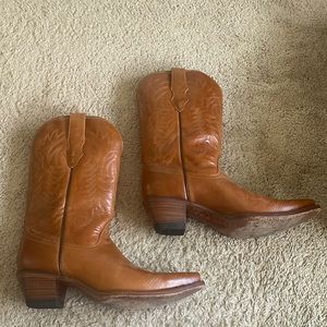 Brown corral cowboy boots